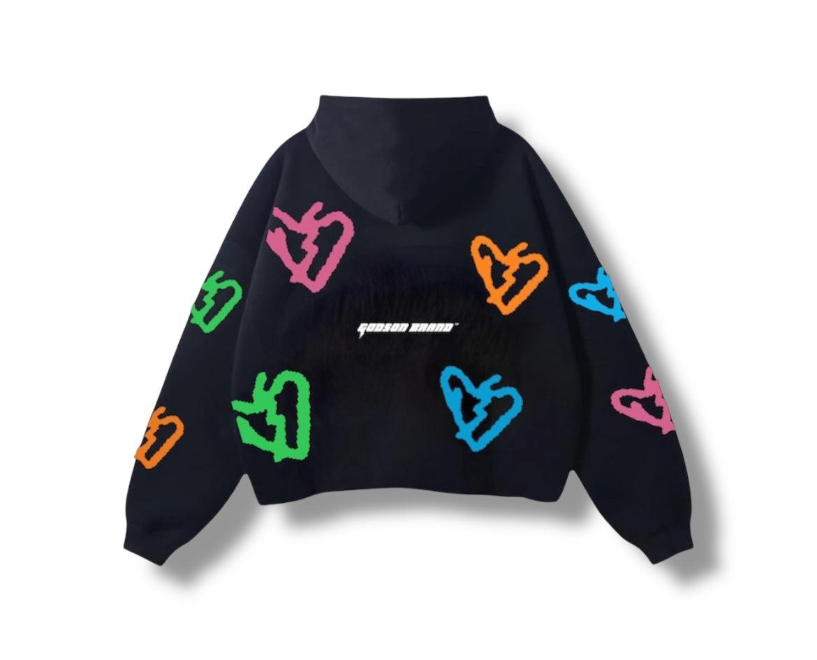 Aura Appliqué Cropped Hoodie
