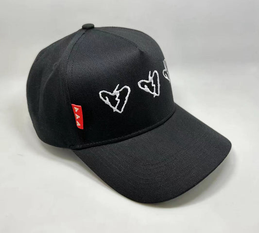 Black Statement Strap-back