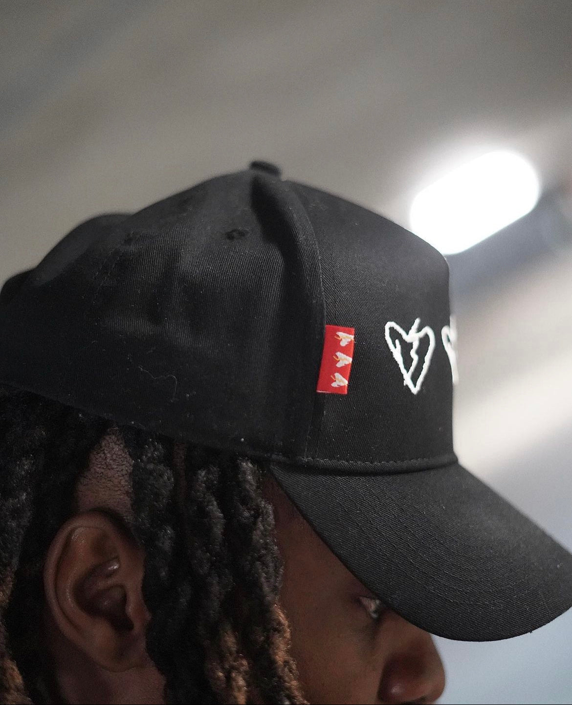 Black Statement Strap-back